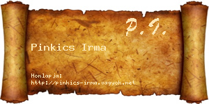 Pinkics Irma névjegykártya